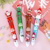 1 Piece Cute Christmas Ballpoint Pen Press Cartoon Reindeer Grandfather Multicolor 10 In 1 Colors Stationery School Office Supply