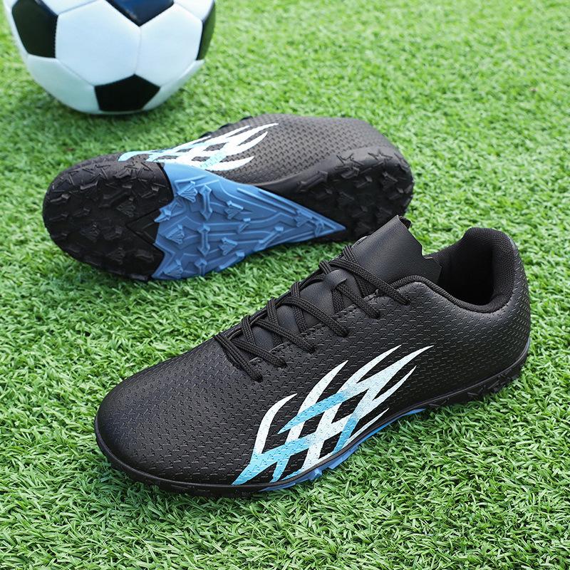 Low-Top Leather Football Training Shoes with Spikes - Youth & Large Sizes