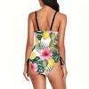 Women Swimsuit Floral Print with Adjustable Side Ties Scoop Neck Bathing Suit for Swimming Pool Beach Sports