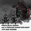 1 Pair of 316L Stainless Steel Retro Gothic Skull Men's Earrings, Halloween Gift Hip Hop Jewelry for Men and Women Fashion