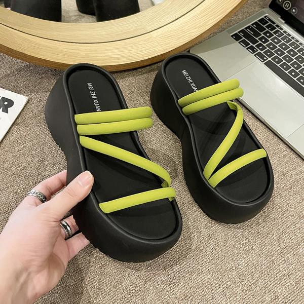 Fashion Shoes Woman 2025 Slippers Summer Pantofle Shale Female Beach Platform New Sabot Genuine Leather Slides Women's Genuine Leather S