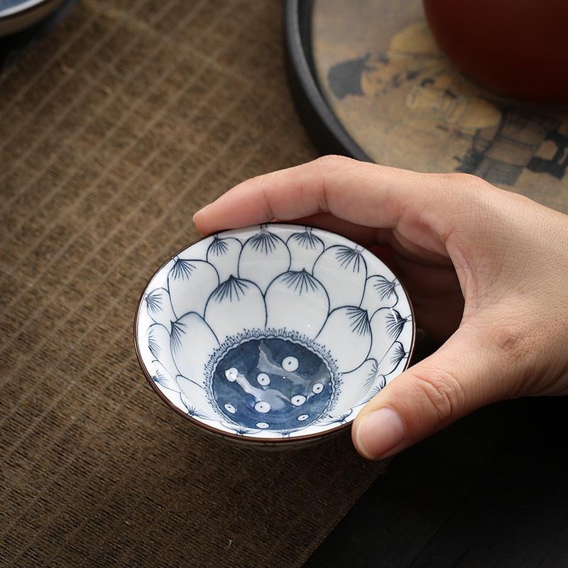 Blau-weiße Douli-Teetasse aus Porzellan für Kung-Fu-Tee