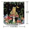 Shower Curtain: Enchanted Forest Design with Frog and Mushrooms for a Magical Bathroom Decor