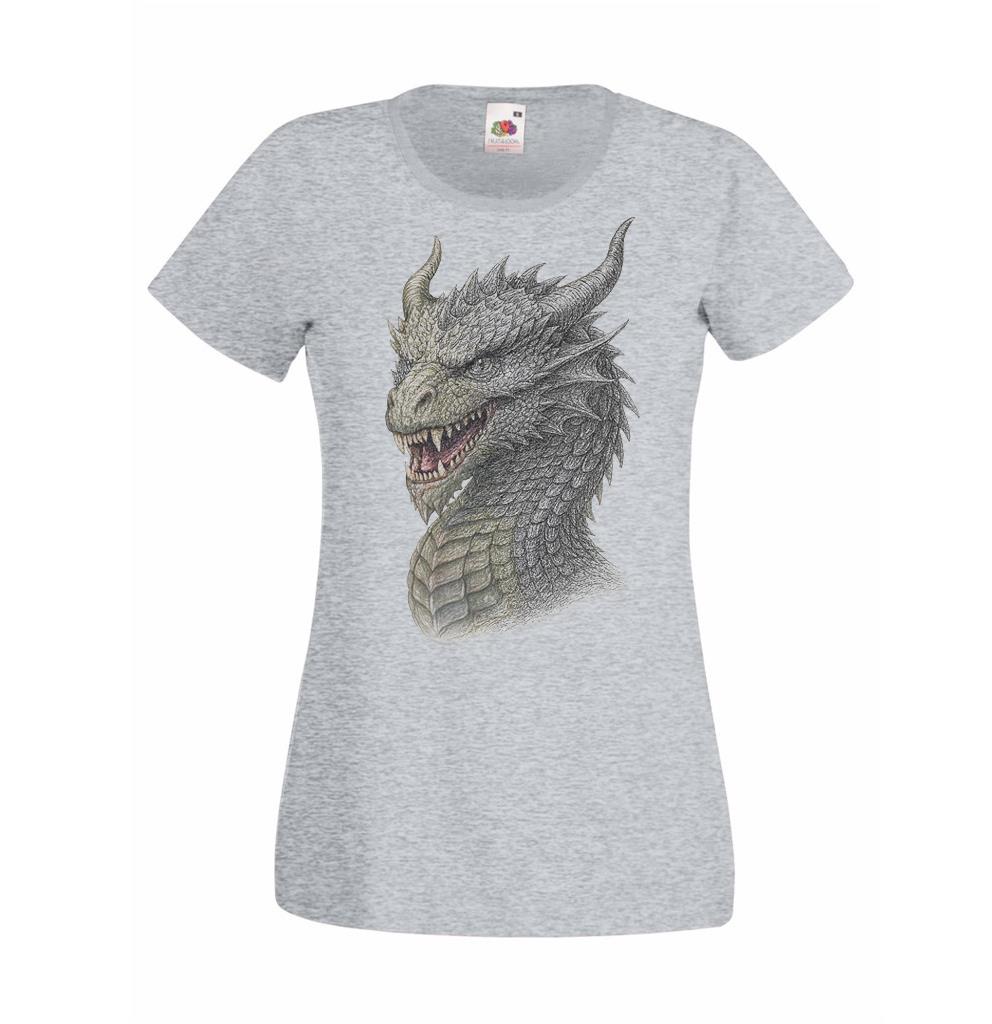 Unisexs Medieval Green Dragon Graphic Mythical Fantasy Design Lady Fit TShirt 2XL