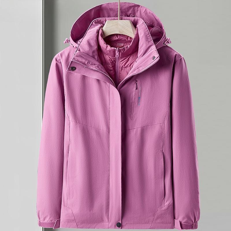 

Зимняя куртка Ветрозащитная Водонепроницаемая Осень и Зима Три-в-одном Подкладка из пуха Журавля Куртка-двойка 5XL