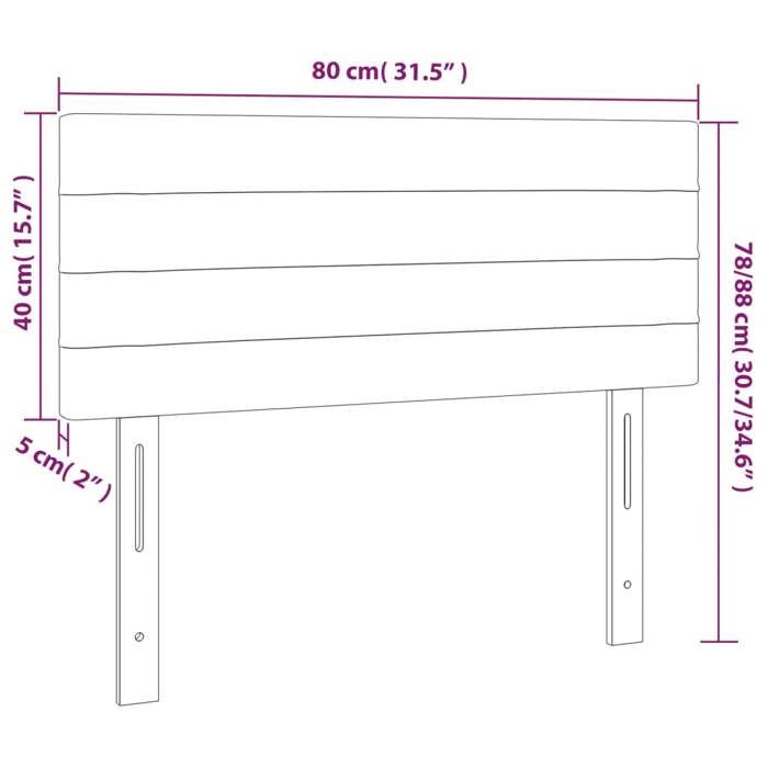 VidaXL LED Headboard Bedroom Furniture Single Bed Accessory Headboard Bed Frame Interior Pink 80x5x78/88 3121787