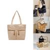 2023 New Winter Street Style Large Corduroy Tote Handbag With Zipper Closure