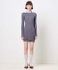 Plack Woman String Double Layered Dress Gray