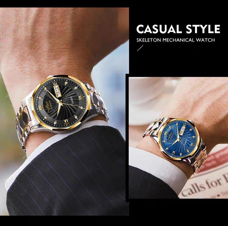 New TOP Brand Luxury Men's Watch With Box Calendar Men's Quartz Watches