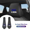 Car Seat Headrest Cover Leather Neck Pillow Protector Accessories For Lada Priora Sedan Sport Kalina Granta Vesta Niva Largus V