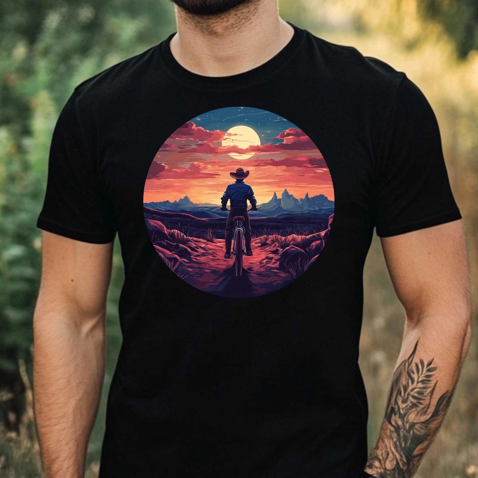 T-Shirt Herren Clown auf Fahrrad Motiv Baumwolle Größe XS bis 5XL XXXXL