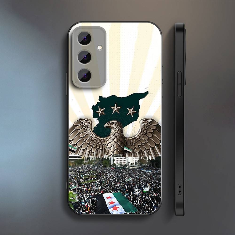 S-Syrian A-Arab Republic Logo Phone Case For Samsung S 25,24,23,22,30,21,10,9,Ultra,Plus,Lite,FE,4,5 G Soft Black Case