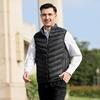 Men Cotton Vest Stand Collar Sleeveless Zipper Closure Thermal Jacket with Pockets Solid Color Winter Waistcoat