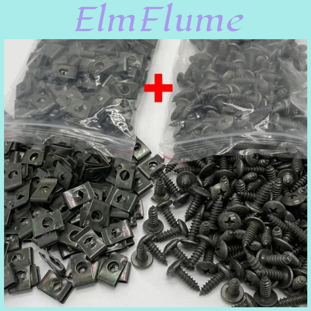 Mixed Motorcycles Metal Car 500pcs Screw Tapping Fastener Clip Utype Clip With Screw Antirust Protection Clip Screw Buckle Iron Sheet