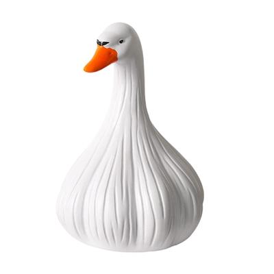 Kreative Knoblauch-Enten-Figur Harz-Ornament Premium-Handwerk Für Schreibtischdekorationen Heim-Büro Garten-Sammlung