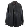 MAISON SPECIAL Long Sleeve Oversized Faux Leather Shirt 1 Black Men's Used