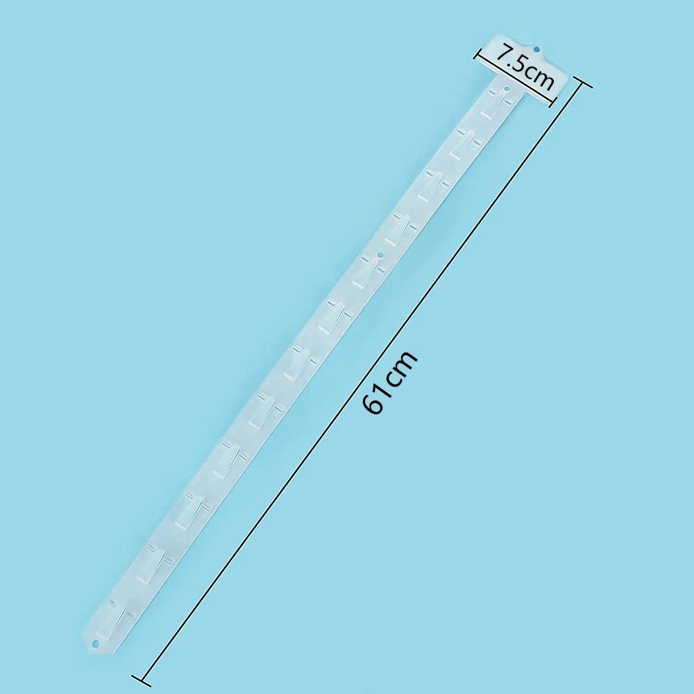 5/3/1x Kunststoff-Snack-Aufhängestreifen Universell Supermarktregal Lebensmittel-Display-Haken Faltbar Transparent Shop-Clip-Streifen
