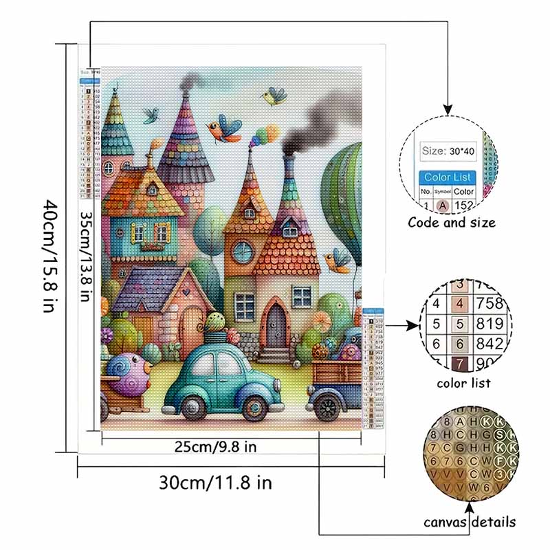 New Arrival 5D DIY Full Circle Diamond Painting "Comics City" Embroidery Cross Stitch Home Decor Gift