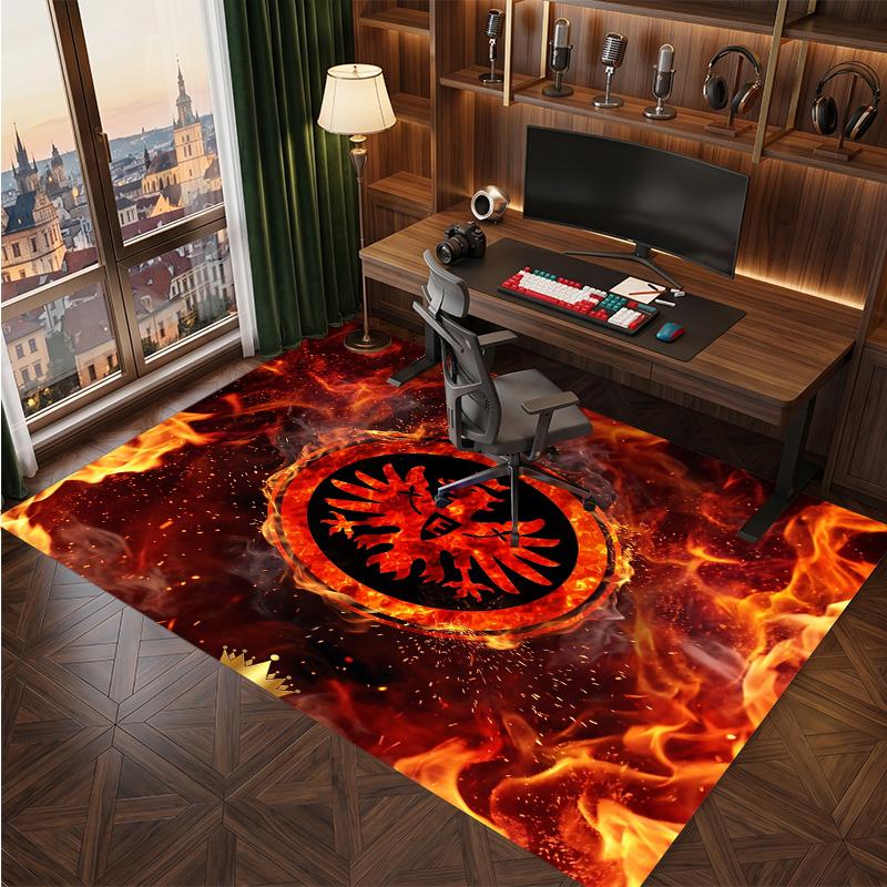 Eintracht Frankfurt Football Print Crystal Velvet Rug, Comfortable Water Absorbent Non Slip Indoor Floor Carpet