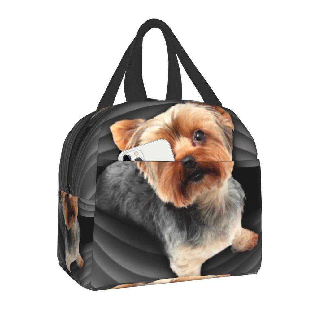 Just A Girl Who Loves Yorkies Thermal Insulated Lunch Bag Yorkshire Terrier Resuable Lunch Container Multifunction Food Box
