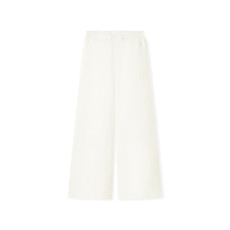 Skechers Fashion Versatile Loose Wide Leg Casual Pants Women bottoms Cotton-Candy-White L225W097-0074 S