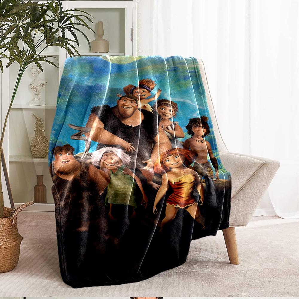 The Croods Theme Printed Blanket - Perfect for Couch, Bed, Travel & Outdoor Use | Machine Washable, Cozy & Durable.