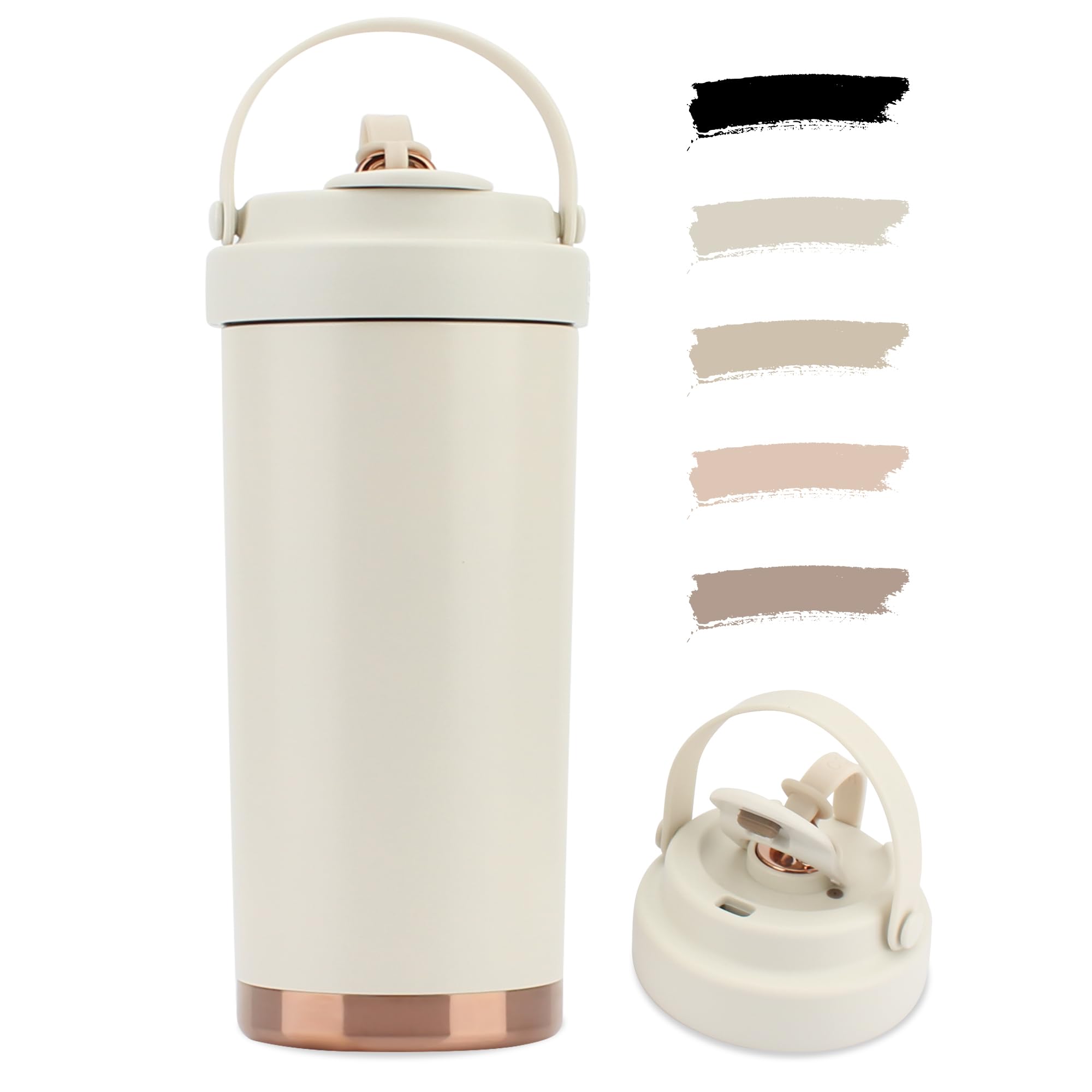 

SKIASE Тамблер с керамическим покрытием для воды с прямым контактом из нержавеющей стали для холодных и горячих напитков Легкий в использовании Популярный для и Белая соломинка, Покрытие, белый