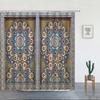 Tenda da Doccia Marocchina 3D Cancello Invecchiato Motivo Geometrico Design Porta d'Ingresso Ingresso Stile Orientale Architettonico Tende da Bagno