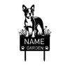 Picchetto Giardino Commemorativo Cane Boston Terrier Personalizzato Marcatore Tomba in Metallo Ricordo Regalo di Condoglianze