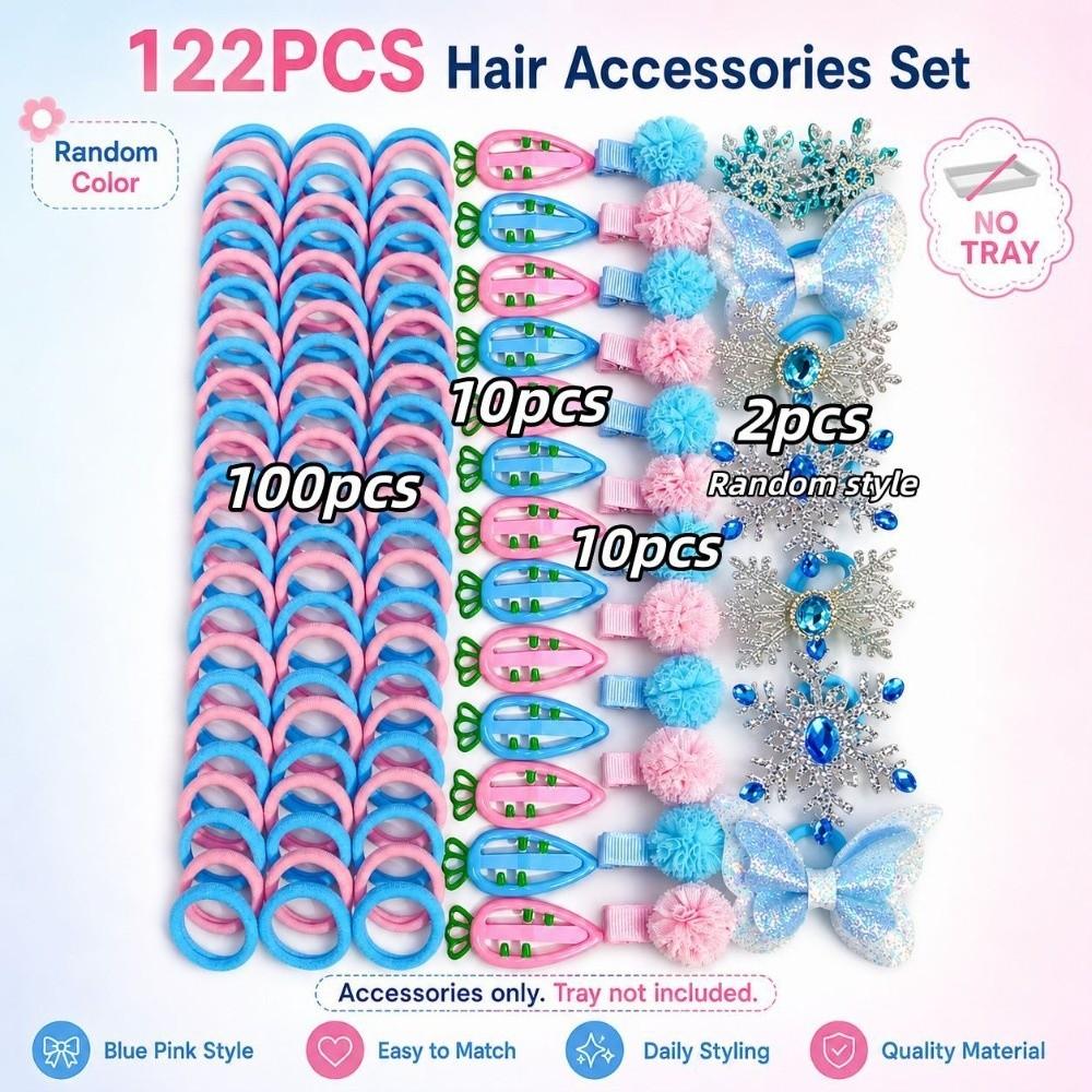 Rhinestone Girls Hair Accessories Set Glitter Bow Girls Hair Clips Set Kids Girls 122pcs
