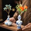Antique Chinese Blue And White Porcelain Miniature Vases Flower Holder For Hydroponic Plant Shelf Display Container