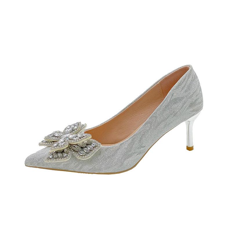2026 Spring New High Heels Women's Pointed Fine Heels Bow Fashion Women's Shoes