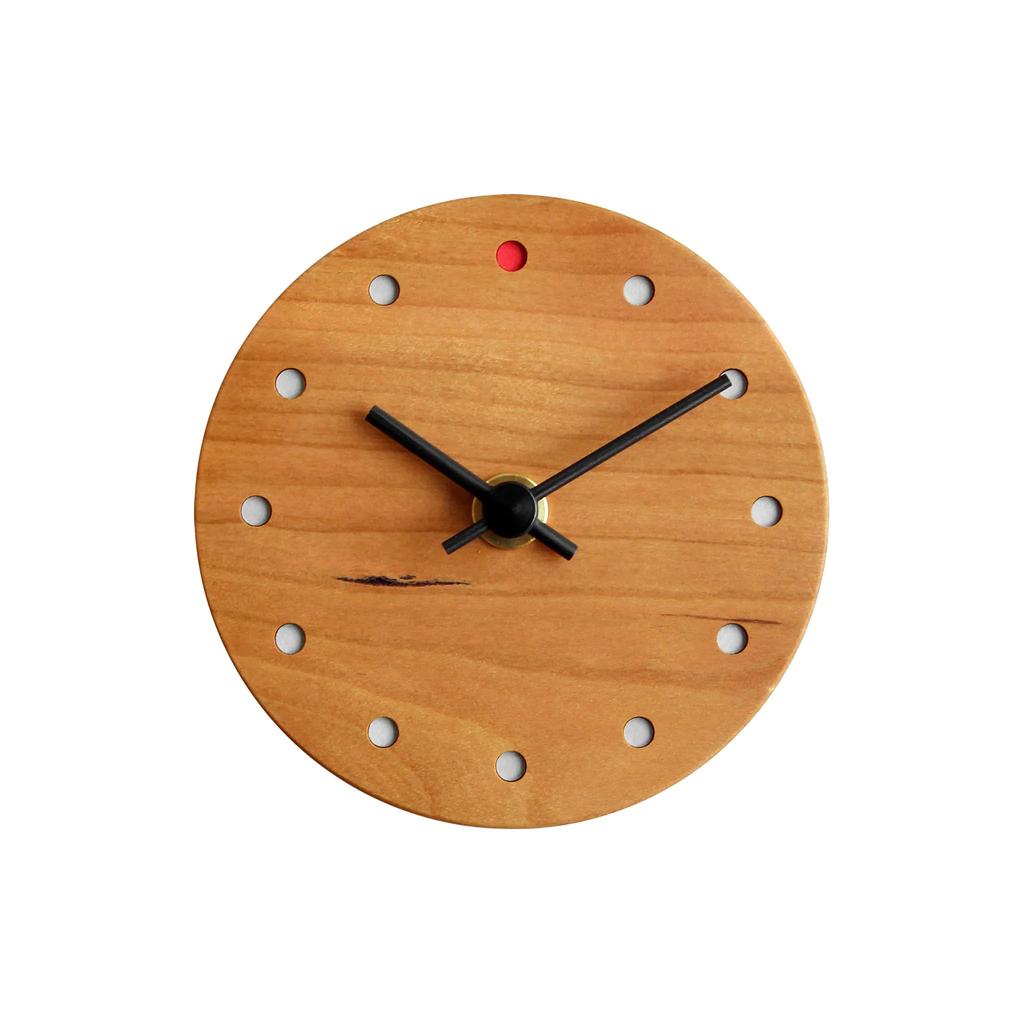 Clock A stylish wooden Perfect for bridal gifts for baby Hacoa brand "Wall Mini" - desk/wall clock. weddings, gifts, parents, showers, etc. / (Cherry)