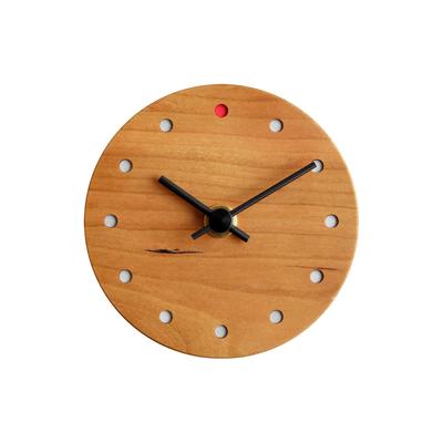 [Wall Clock Mini] Stylish Wooden Desk/wall Clock. Perfect for Weddings, Bridal Gifts, Gifts for Parents, Baby Showers, Etc. / Hacoa Brand (Cherry)
