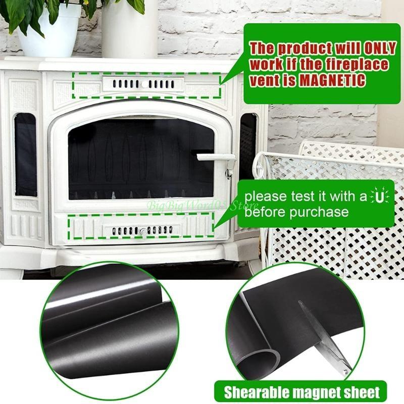 24TE Fireplace Draft Stopper 2pcs/set Easy to Use Protective Shield for Flower Powder Dust Stain Stopping