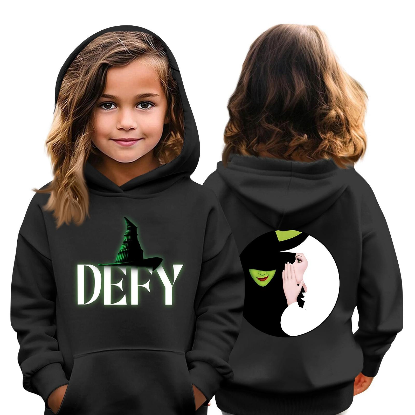 

Детская толстовка с капюшоном для мальчиков и девочек, модная толстовка с длинными рукавами и карманом, 3-14 лет 100 чёрный