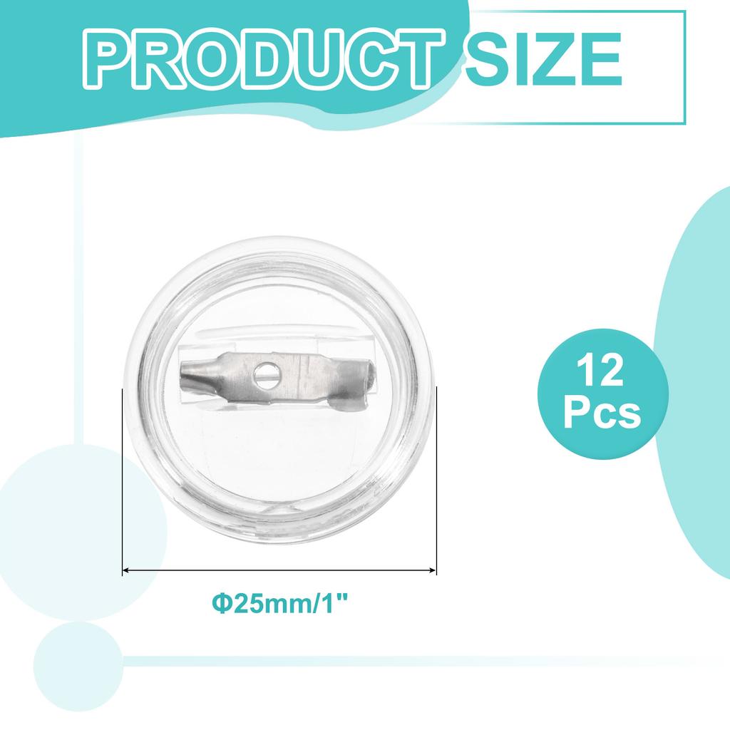 12/25/50Pcs Blank Buttons Pin Button Maker Badges 25/37/38/44/58/79MM Sewing Acrylic Clear for DIY Crafts Photo Pin on Hats Bags