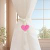 2PCS Drapery Cords Heart-shaped Curtain Tiebacks with Beads Curtain Tie Romantic Window Curtain Holders Mosquito Nets
