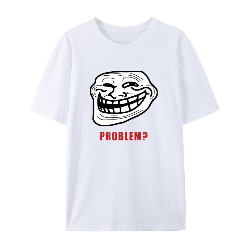 TROLLFACE MEME WUT Lustiger TROLL Witz INTERNET Lässiges T-Shirt Herren und Damen Luxusmarke Oberteil