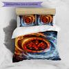 Set Lenzuola Stampato Calcio Eintracht Frankfurt 3 Pezzi, Comodo Set Copripiumino per Camera da Letto Delicato sulla Pelle