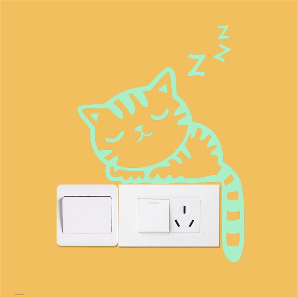 Cute Creative  Cat Luminous Noctilucent Glow  Wall Sticker Home