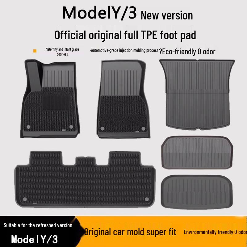 Custom TPE Floor and Trunk Mats for Tesla Model 3 & Y