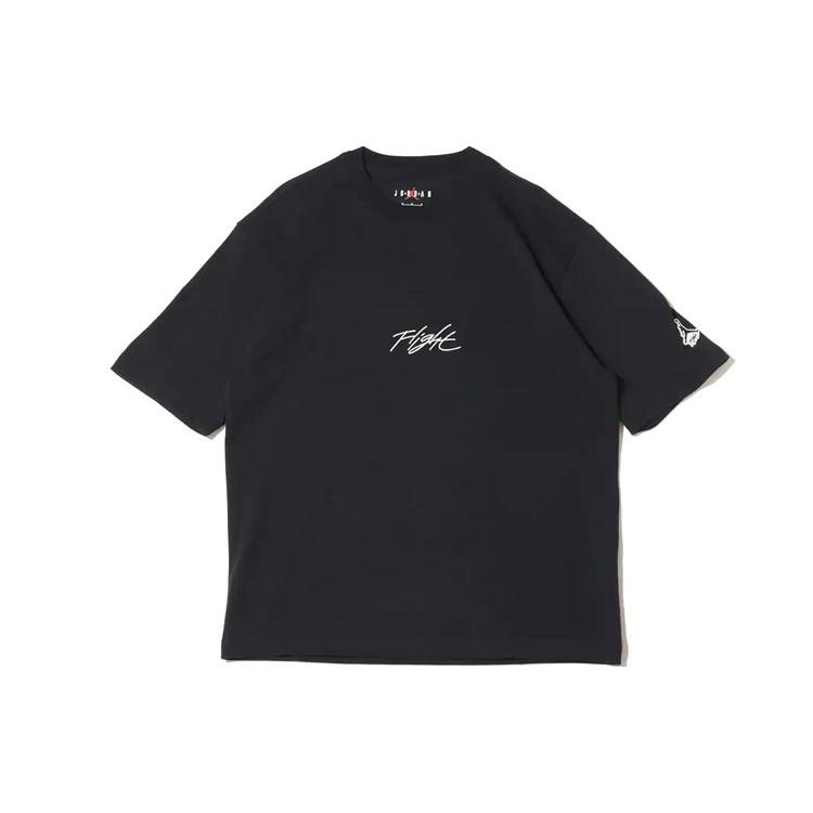 Men s Air Jordan Flight Essentials Embroidered Logo Sports Round Neck Short Sleeve Black DA9890-010 XS