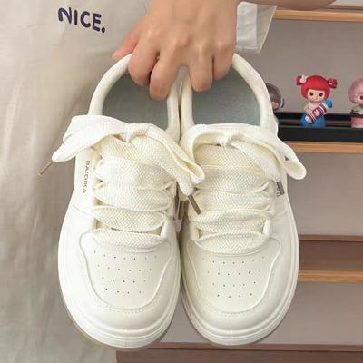 Student Cute 22 Spring Breathable Thick-soled Heightening Big Head Shoes Soft-soled Sneakers