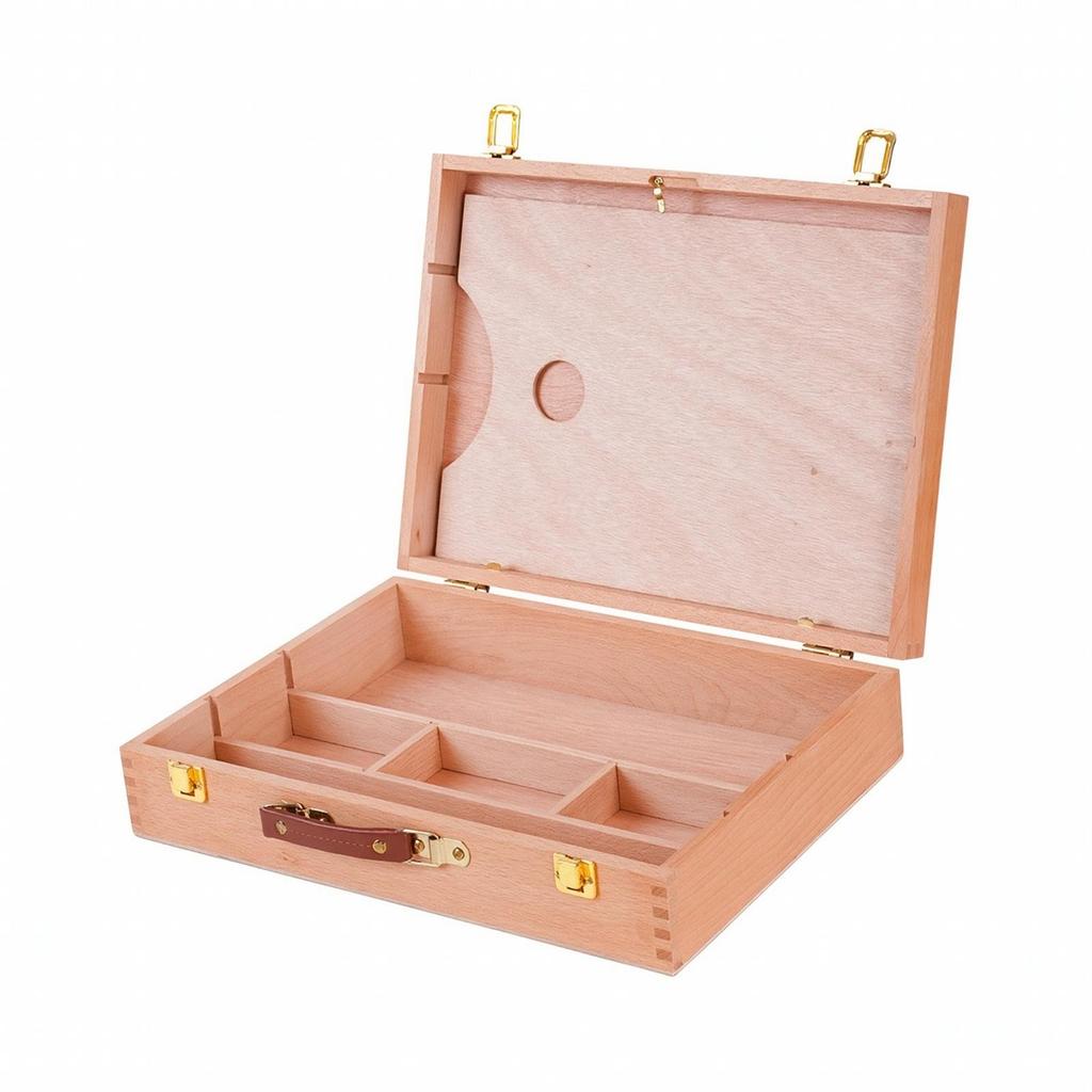 Art Storage Box with Dividers Slim Toolbox Secure for Desktop, Studio