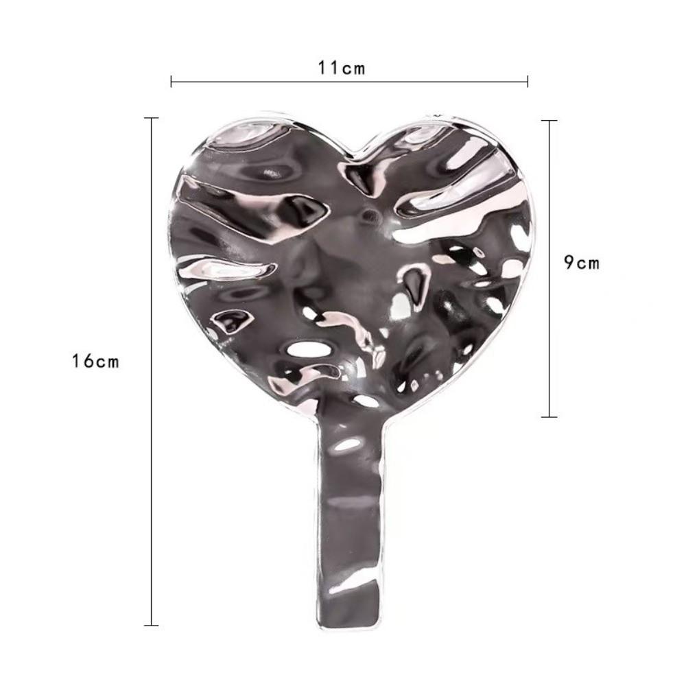 Portable Handheld Makeup Mirror Water Ripple Eyelash Extension Tool Electroplate Mirror Love Shape Beauty Accessories