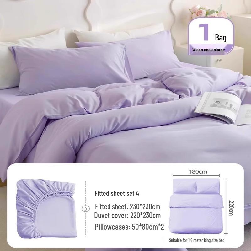 Disposable Bedding Set: Fitted Sheet, Duvet Cover, Pillowcase - Perfect for Travel and Hotel Stays. Non-Pure Cotton.