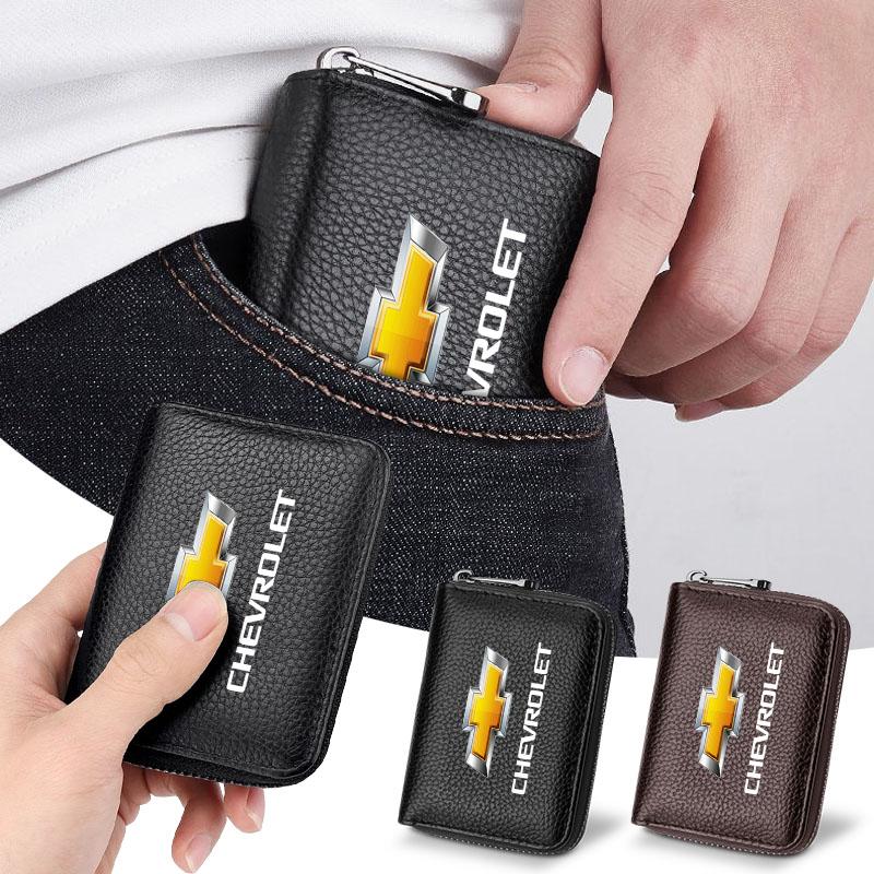 Leder Auto Fahrerlizenz Ausweis Bankkarte Geldbörse Auto Styling Für Chevrolet Cruze Malibu Sail Spark Captiva Equinox Trax Tracker AVEO Lova Wohnmobil