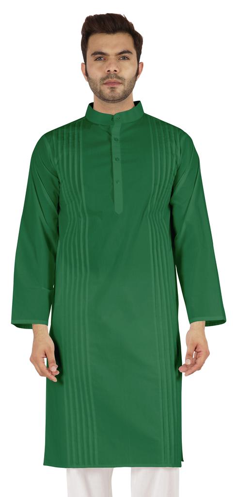 Atasi Cotton Kurta Solid Ethnic- Festive Long Shirt W  Pintuck Traditional Indian Wear For