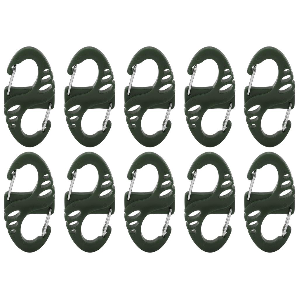 10 adet S Şeklinde 8 Şeklinde Çıtçıtlı Anahtarlık Kancası Klipsi Dış Mekan Molle Sırt Çantası Hızlı Çıkarma Tokası Askeri